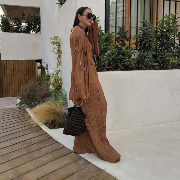 ZARA ZW COLLECTION BEADED DRESS - Picture 7 of 16